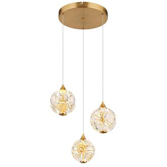Globo Lighting L&aacute;mpara Colgante - Virina - Dorado - Vidrio - &Oslash; 42cm