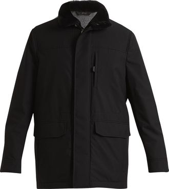 Brioni Men & apos;s Shearling Collar Field Jacket