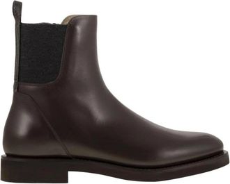 Brunello Cucinelli Leren Chelsea Boots - Dames - Chelseaboots - Bruin - 41 EU - Leer - Schoenen