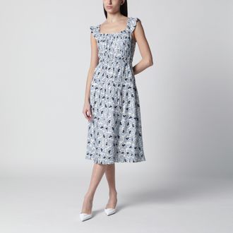 Prada Floral-print pongee dress in light blue