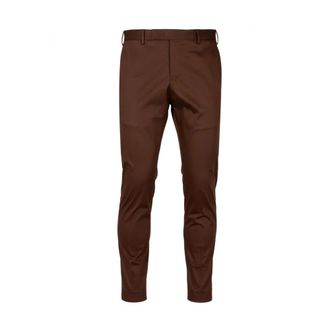 Pantaloni Torino Suit Trousers, male, Brown, Size: XL Cotton Dieci Pants with Button Closure
