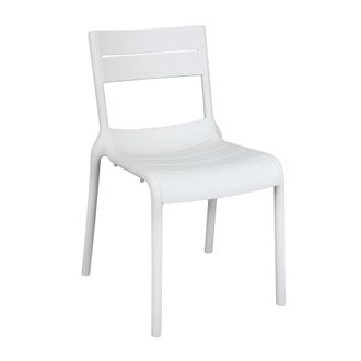 Oviala Silla de jard&iacute;n de pl&aacute;stico blanco