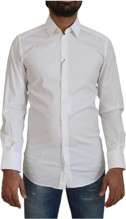 Dolce & Gabbana Formal Shirts - Heren - Zakelijke Overhemden - Wit - S - Katoen - Overhemden