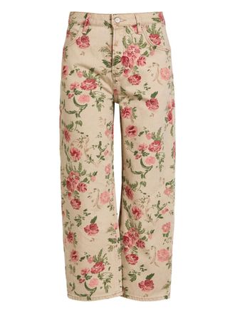 Free People Deep Trance jeans met bloemenprint - Beige