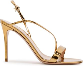 Gianvito Rossi Manhattan 95 Metallic Leather Sandals - Gold - 40 (IT40/ UK7)