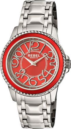 Rebel Rockers Williamsburg Red Dial Stainless Steel Watch