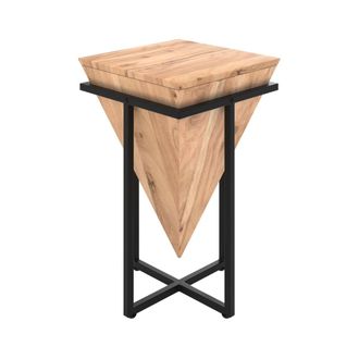 Rendez-Vous D&eacute;co Mesita de madera de acacia y metal