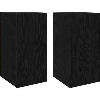 vidaXL Vidaxl - Unidad De Televisi&oacute;n 2 Pcs Roble Negro Madera Contrachapada