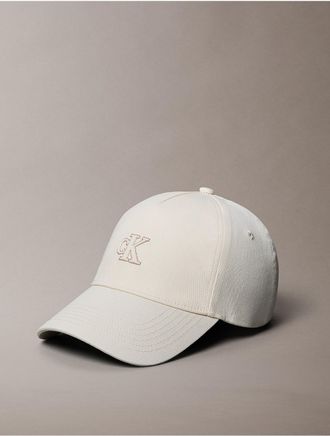 Calvin Klein Womens Lurex Monogram Baseball Cap - White
