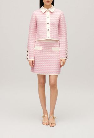 Claudie Pierlot Jupe courte en maille bicolore