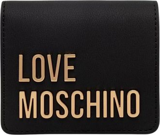 Love Moschino Klassieke Snap Portemonnee - Dames - Accessoires - Zwart - Maat: ONE Size Leer