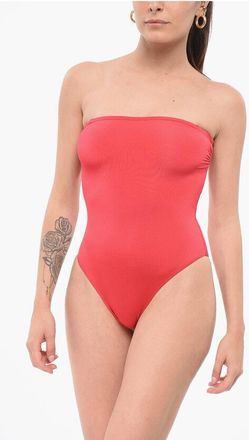 Forte_Forte Solid Color Bandeau One-Piece Swimsuit size 38