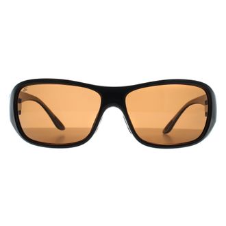 Serengeti Eyewear Wrap Heren Glimmend Zwart Grijs Gepolariseerd PHD Drivers Bruin Larino