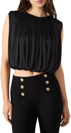 Steve Madden Cherra Sleeveless Crop Top in Black at Nordstrom, Size X-Small