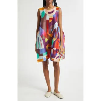 Pleats Please Issey Miyake Playground Pleated Dress in Red at Nordstrom