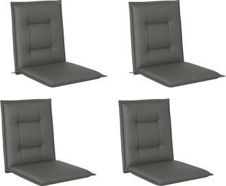 OUTSUNNY Set Of 4 Garden Chair Cushions - Outdoor Seat Pads - Charcoal grey | TJ Hughes