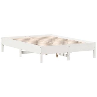 Berkfield Home Bed Frame without Mattress White 150x200 cm King Size Solid Wood Pine