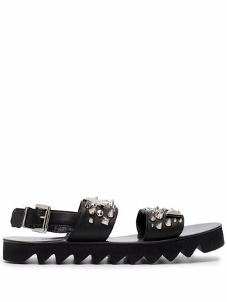 Philipp Plein Leren sandalen - Zwart