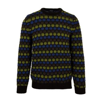Drumohr Round-neck Knitwear, male, Multicolor, XL, Patterned Jumpers for Men