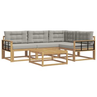 vidaXL Conjunto De Sof&aacute;s De Exterior 5 Pcs Blanco Y Gris Claro Vidaxl