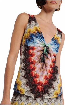 Missoni Twist Knot Lame Sleeveless Top In Multicolor