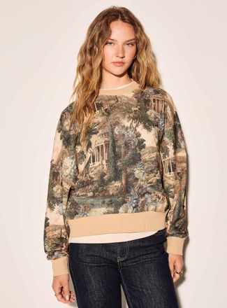 Icone Womens Printed drop-shoulder organic cotton sweatshirt