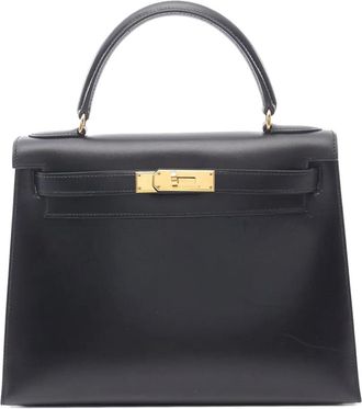 Herm&egrave;s Borsa a mano Kelly I Sellier 28 in pelle Box Calf 1971 - Nero