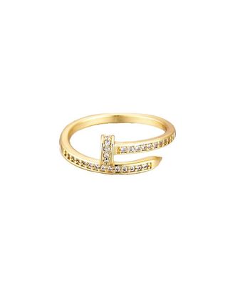 Adornia Adornia 14K Plated Cz Nail Ring