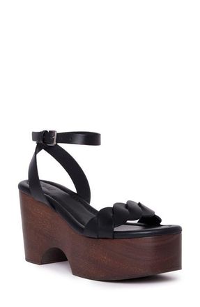 Paige Romy Ankle Strap Platform Sandal in Black at Nordstrom, Size 10.5