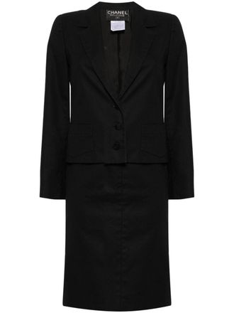 Chanel Tailleur monopetto con gonna 1998 - Nero