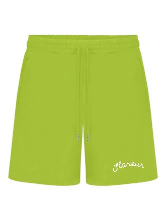 Flaneur signature-logo track shorts - men - Organic Cotton - S - Green