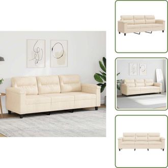 vidaXL Divano moderno - vidaXL Divano a 3 Posti Beige 180 cm in Tessuto Microfibra - Divano per casa