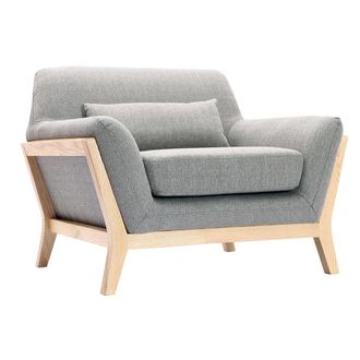 Miliboo Miliboo - Sill&oacute;n Dise&ntilde;o Gris Patas Madera Yoko