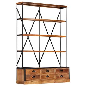 vidaXL Vidaxl - Estanter&iacute;a De 4 Niveles 6 Cajones Madera De Mango 122x36x181 Cm