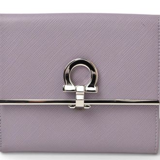 Ferragamo Gancini Leather Wallet (Tri-Fold) (Pre-Owned)
