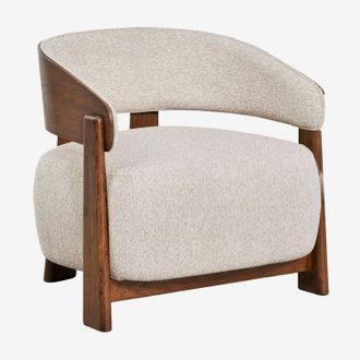 Sklum Pack De 2 Sillones En Madera De Roble Tapizados Olea Sklum