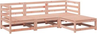 vidaXL Juego De Sof&aacute;s De Jard&iacute;n 4 Pzas Madera Maciza De Abeto Douglas Vidaxl