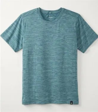 Brooks Mens Luxe Short Sleeve Tee In Heather Storm Blue