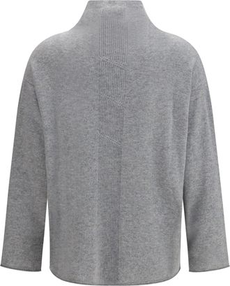 Max Mara Womens Cashmere Rollneck Sweater Light Grey Tops Top