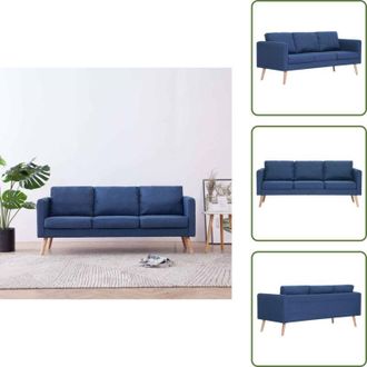 vidaXL Divano da ufficio - vidaXL Divano a 3 Posti in Tessuto Blu - Cuscini per divano