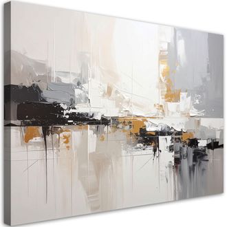 Feeby Impresi&oacute;n De Imagen Abstracci&oacute;n Beige Con Textura De Estilo Boho 100x70