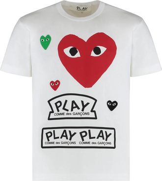 Comme Des Gar&ccedil;ons Multi Logo Tee - Heren - T-shirts - Wit - M - Katoen - Tops