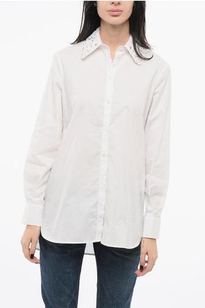 Ermanno Scervino Oversized Shirt with Embroidered Collar size 44
