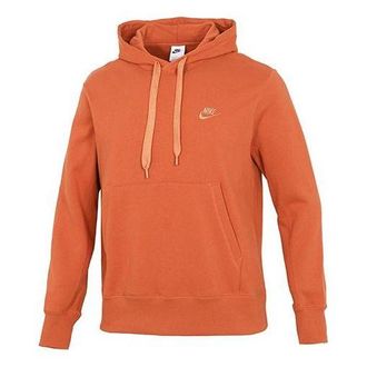 Nike Mens Nike Sportswear French Terry Embroidered Logo Solid Color Orange Red DA0024-881