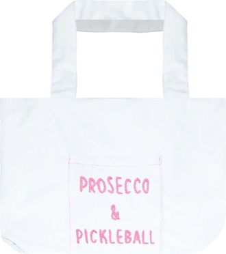 Golden Sun Womens Sunseeker Take Away Tote Bag In White-Prosecco & Pickball