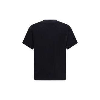 Palm Angels Logo-Print Crew Neck T-Shirt - Black