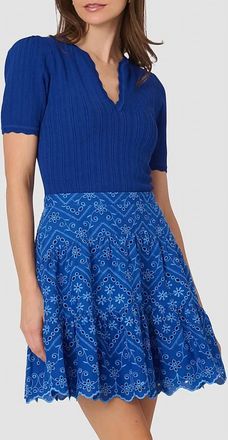 Shoshanna Fallon Knit Dress In Blue Marine