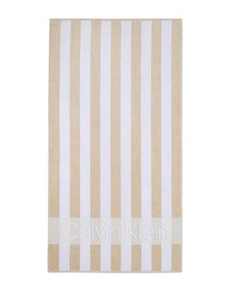 Calvin Klein Beach Stripe Logo Velour Beach Towel Set