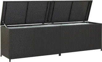vidaXL Baule Da Giardino In Polyrattan 200x50x60 Cm Nero - Vidaxl