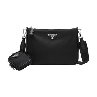Prada Heren, Tassen, Zwart, Maat: ONE Size Nylon